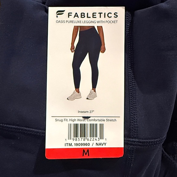 Fabletics Oasis PureLuxe High-Waisted Legging with Pocket Navy NWT - Picture 3 of 3